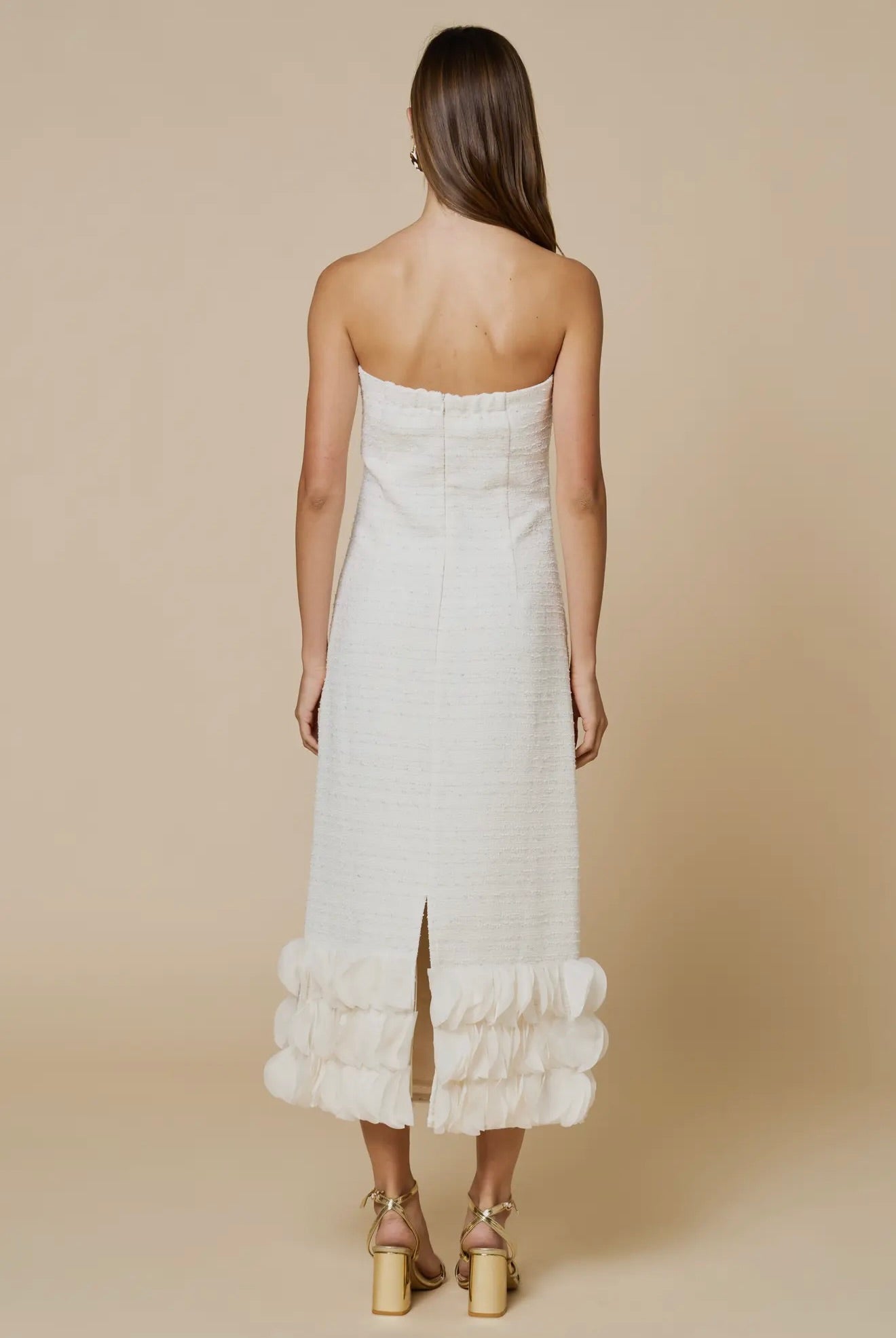 Cream tweed midi