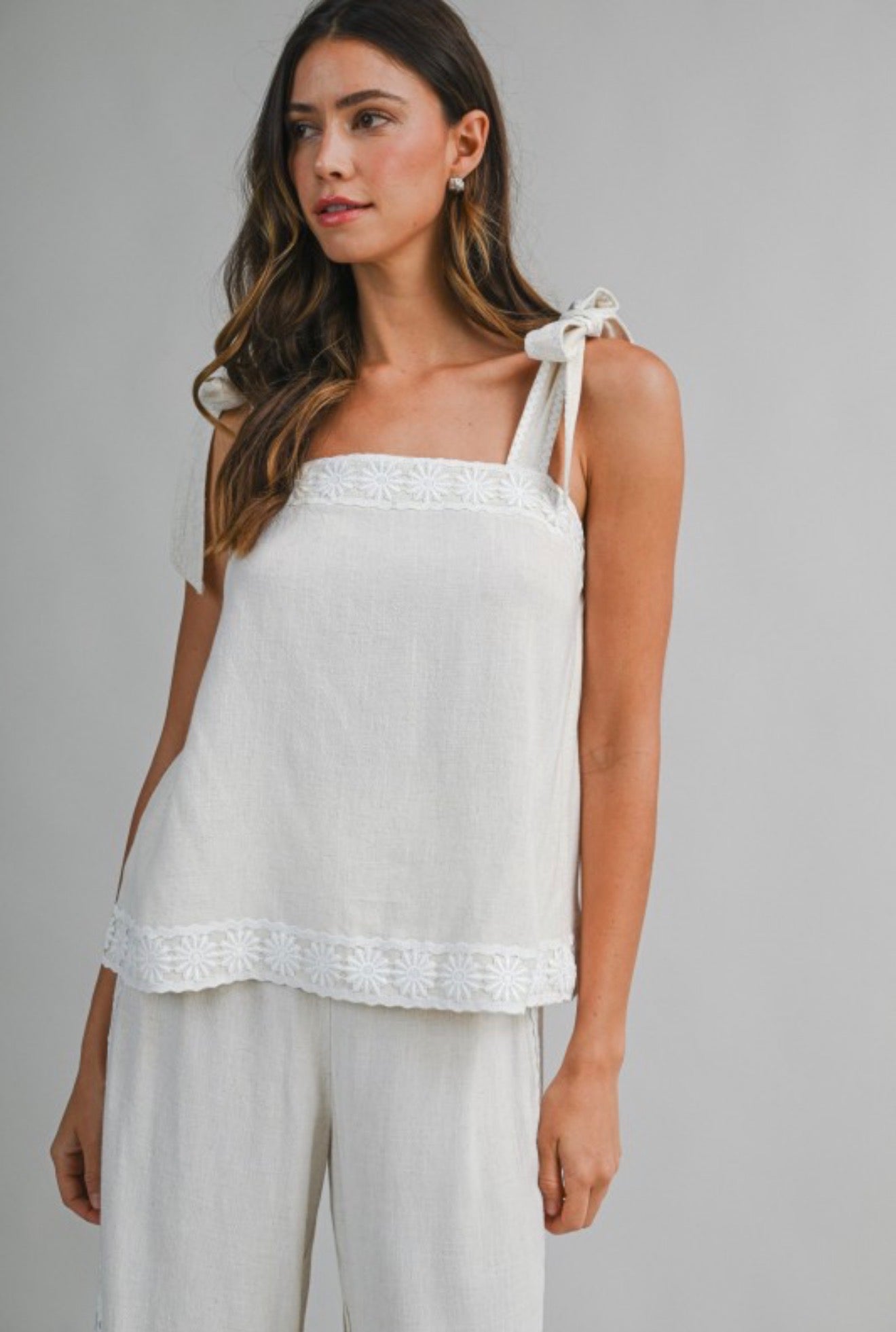 Linen lace trim set