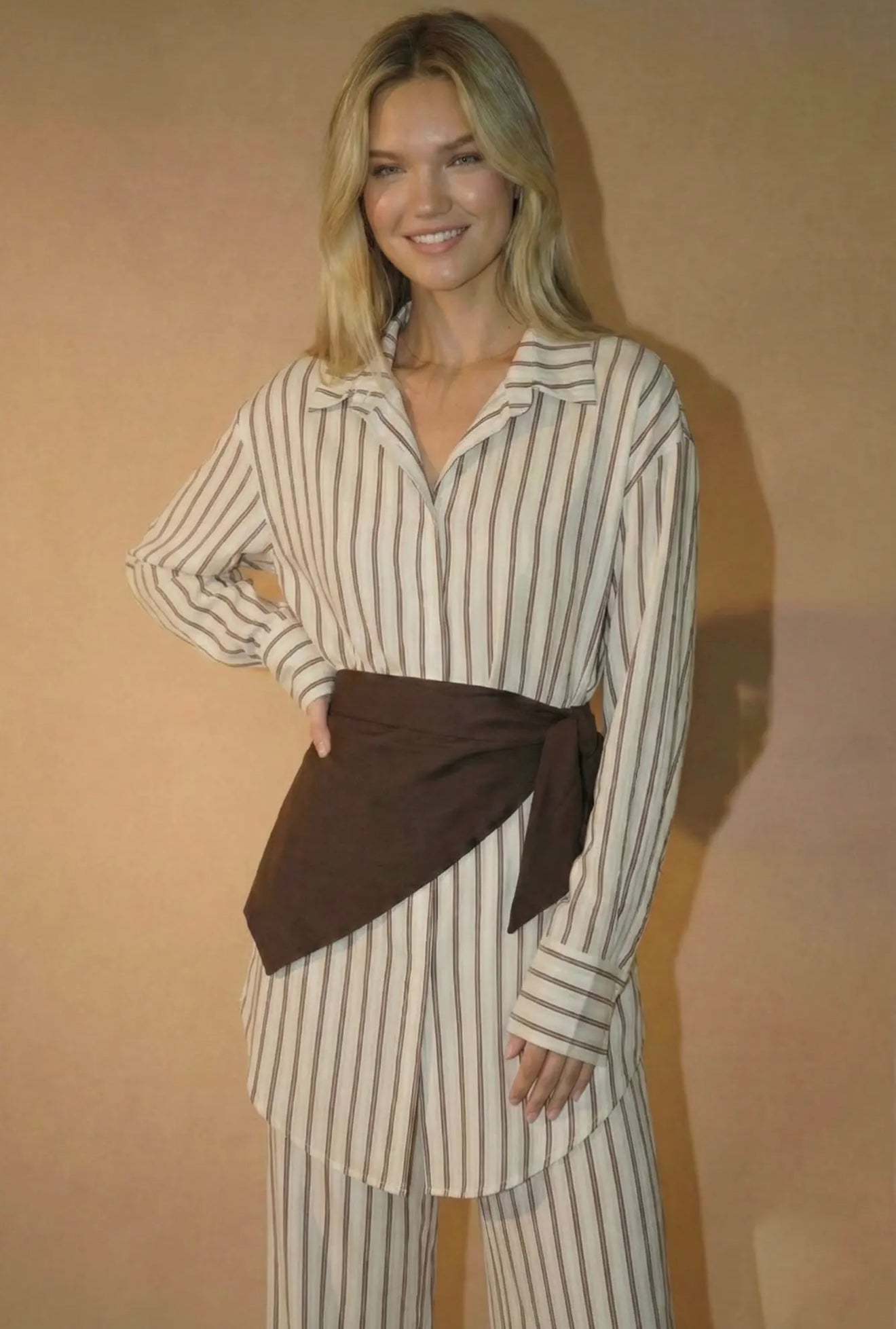 Striped and scarf set