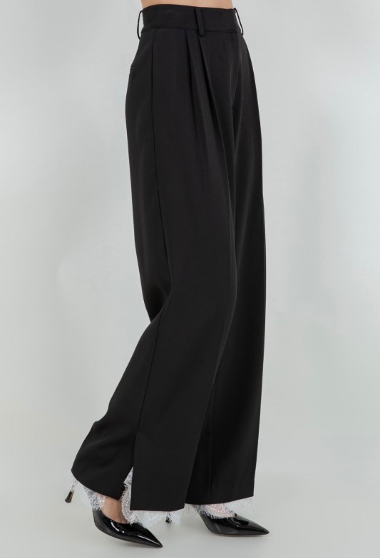 Black trouser with lace detail