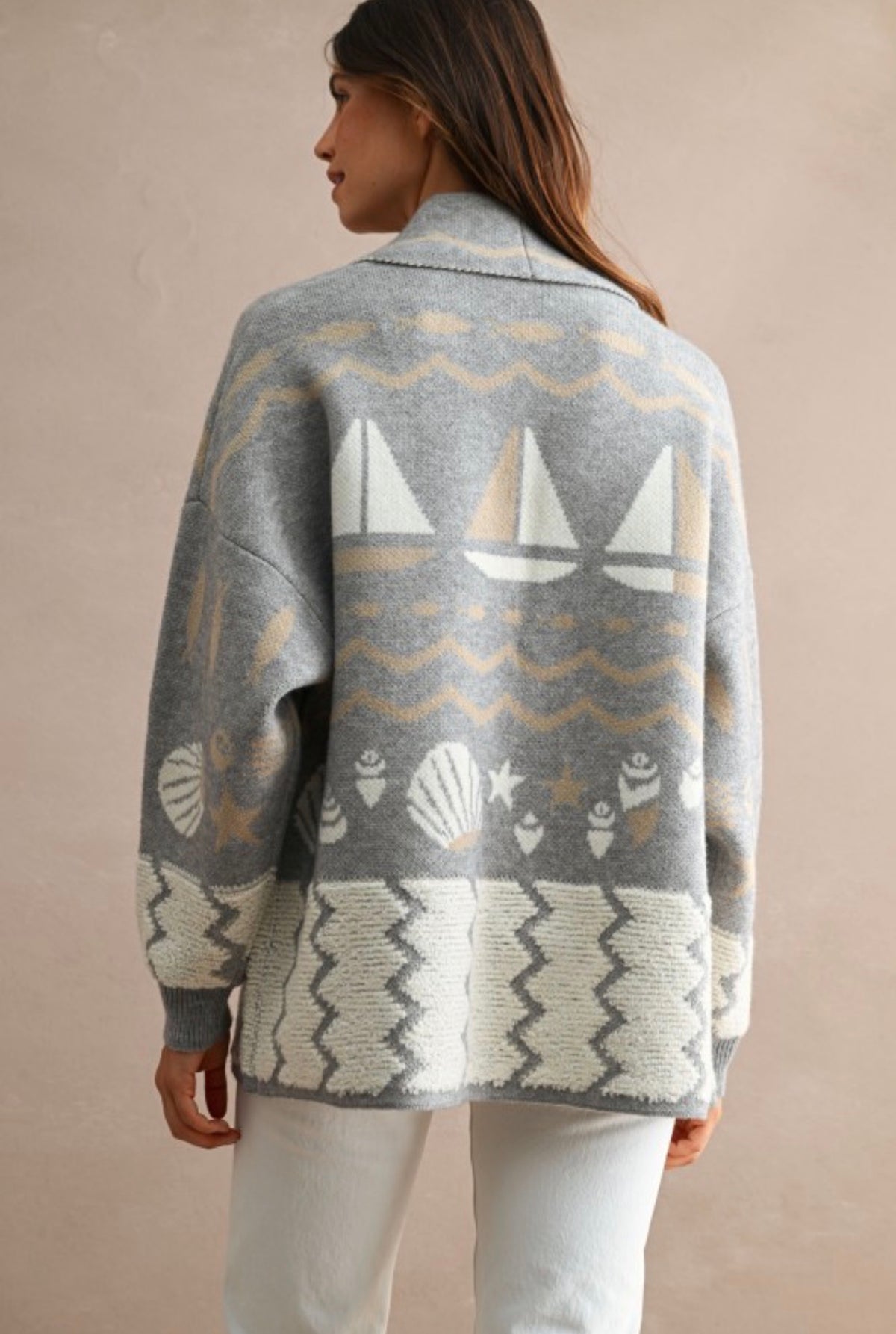 Coastal print cardigan