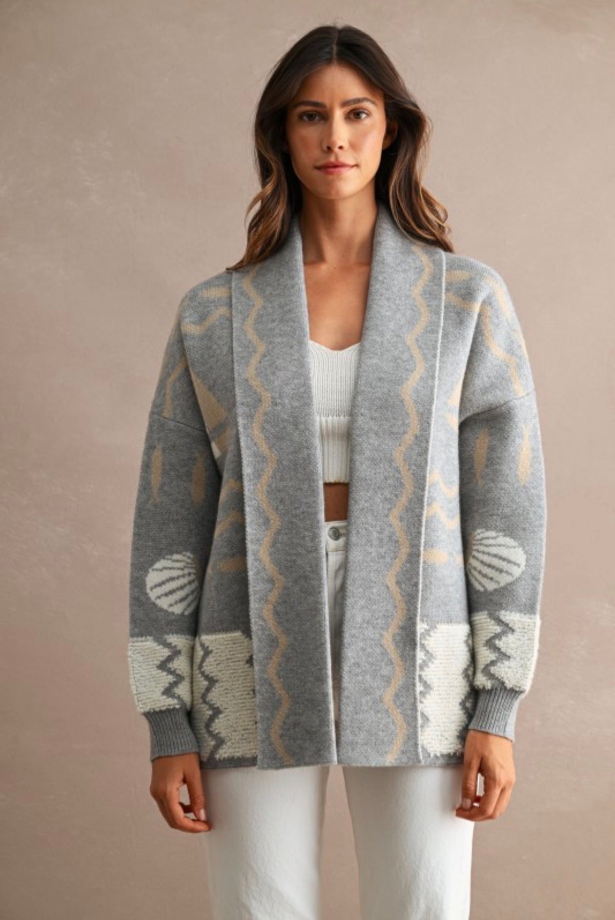 Coastal print cardigan