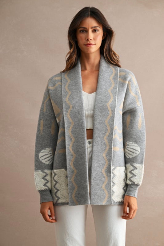 Coastal print cardigan