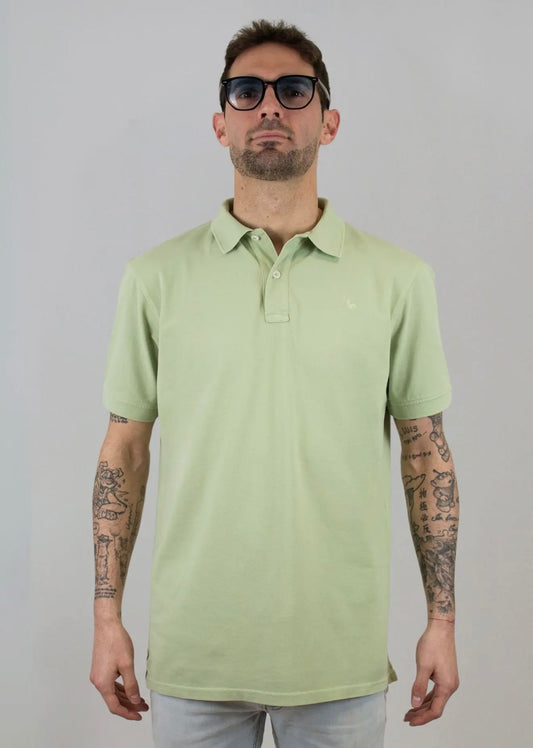 Short-Sleeved Green Polo Shirt