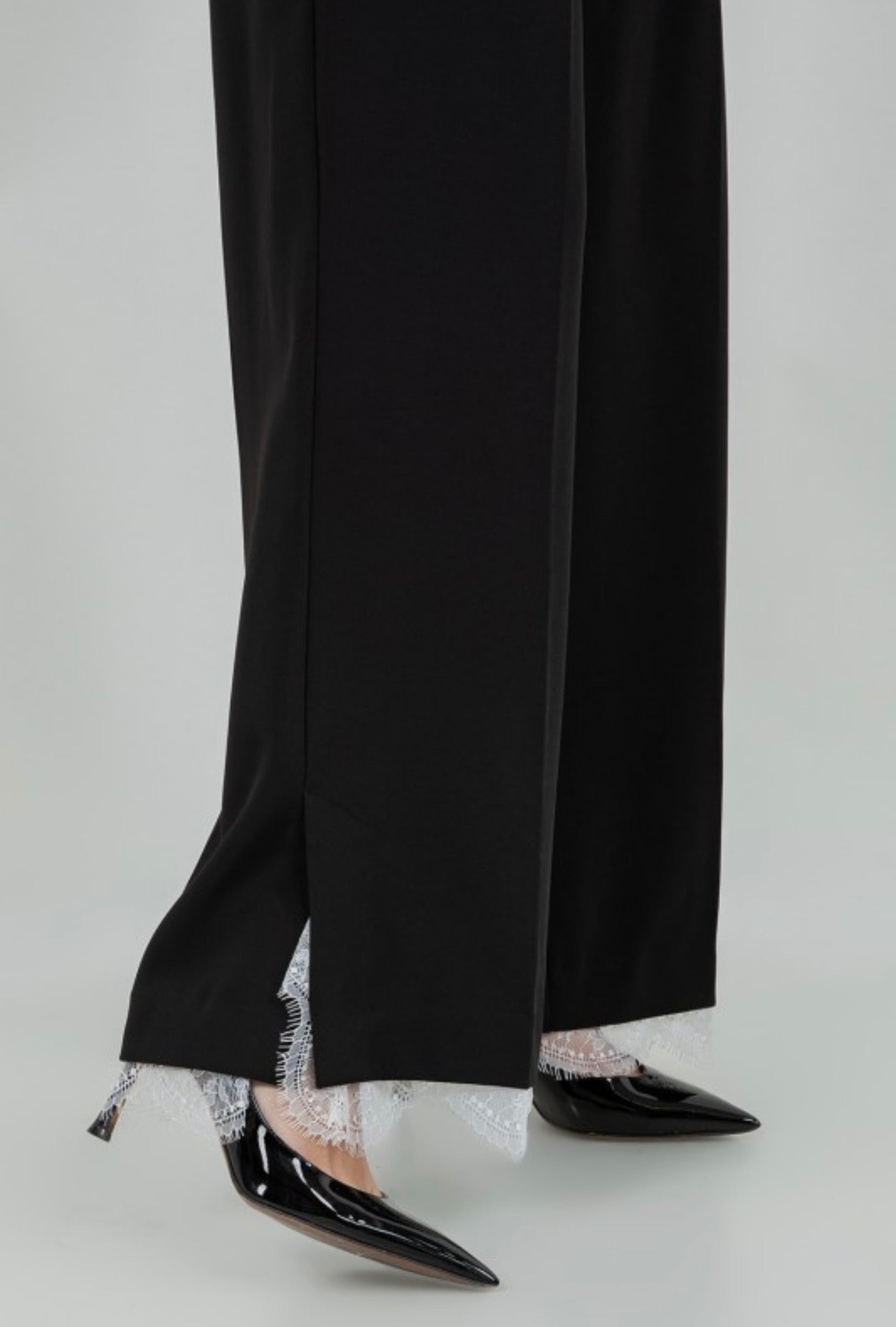 Black trouser with lace detail