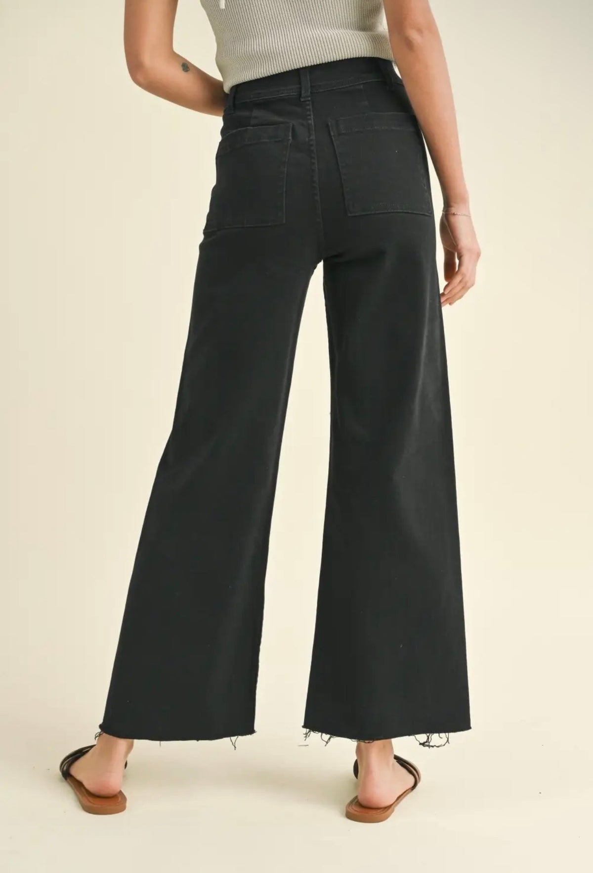 Straight wide leg denim Fade Black