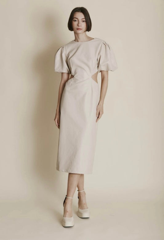 Vegan Leather Midi Dress