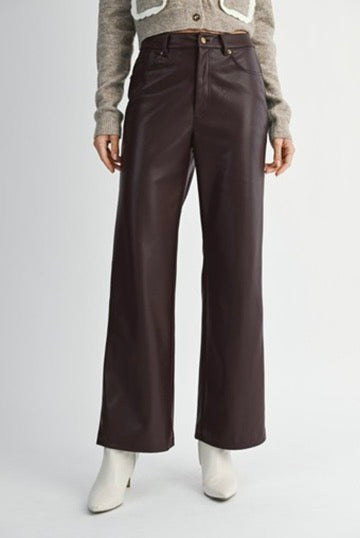 Chocolate brown leather pants