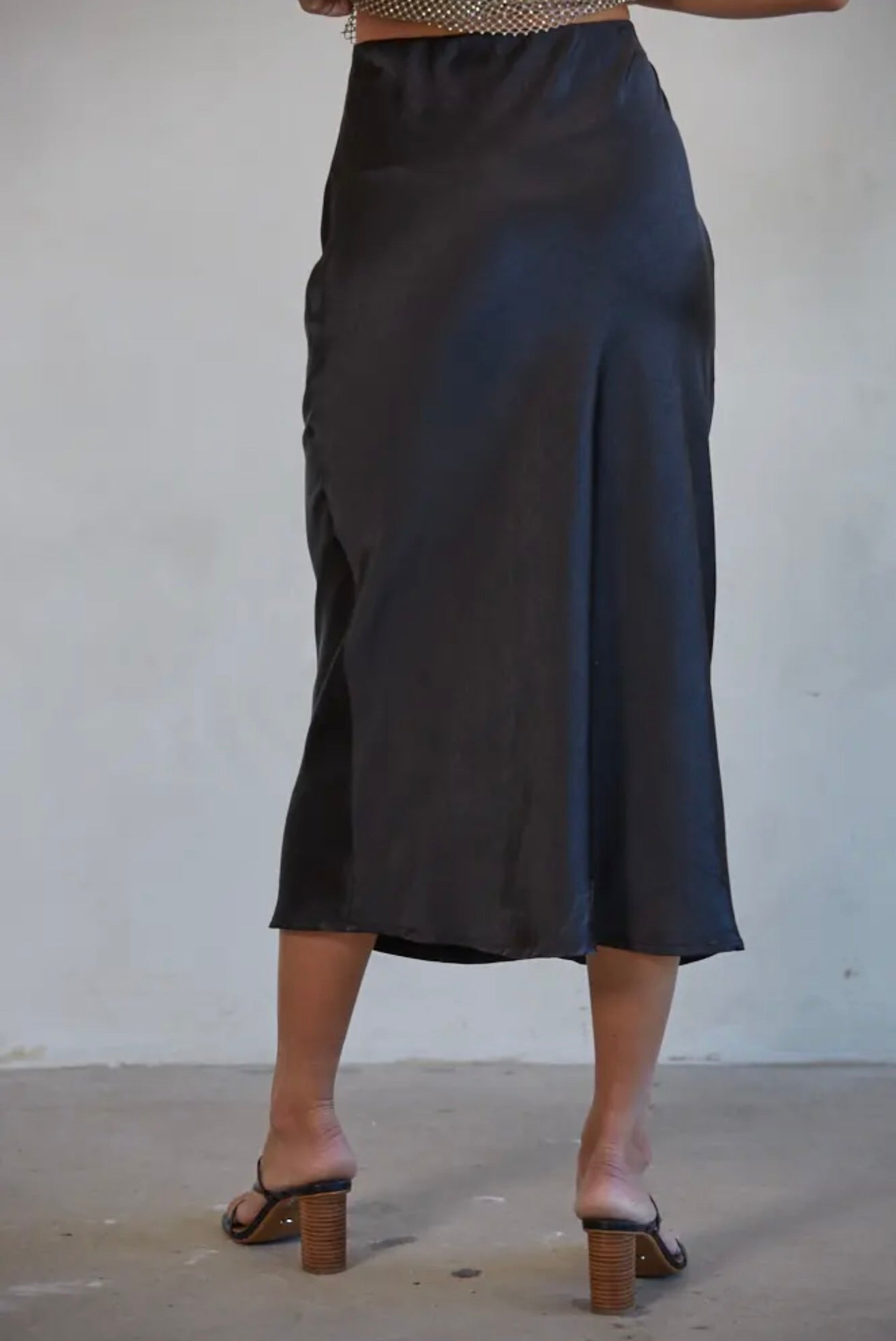 Black Satin skirt