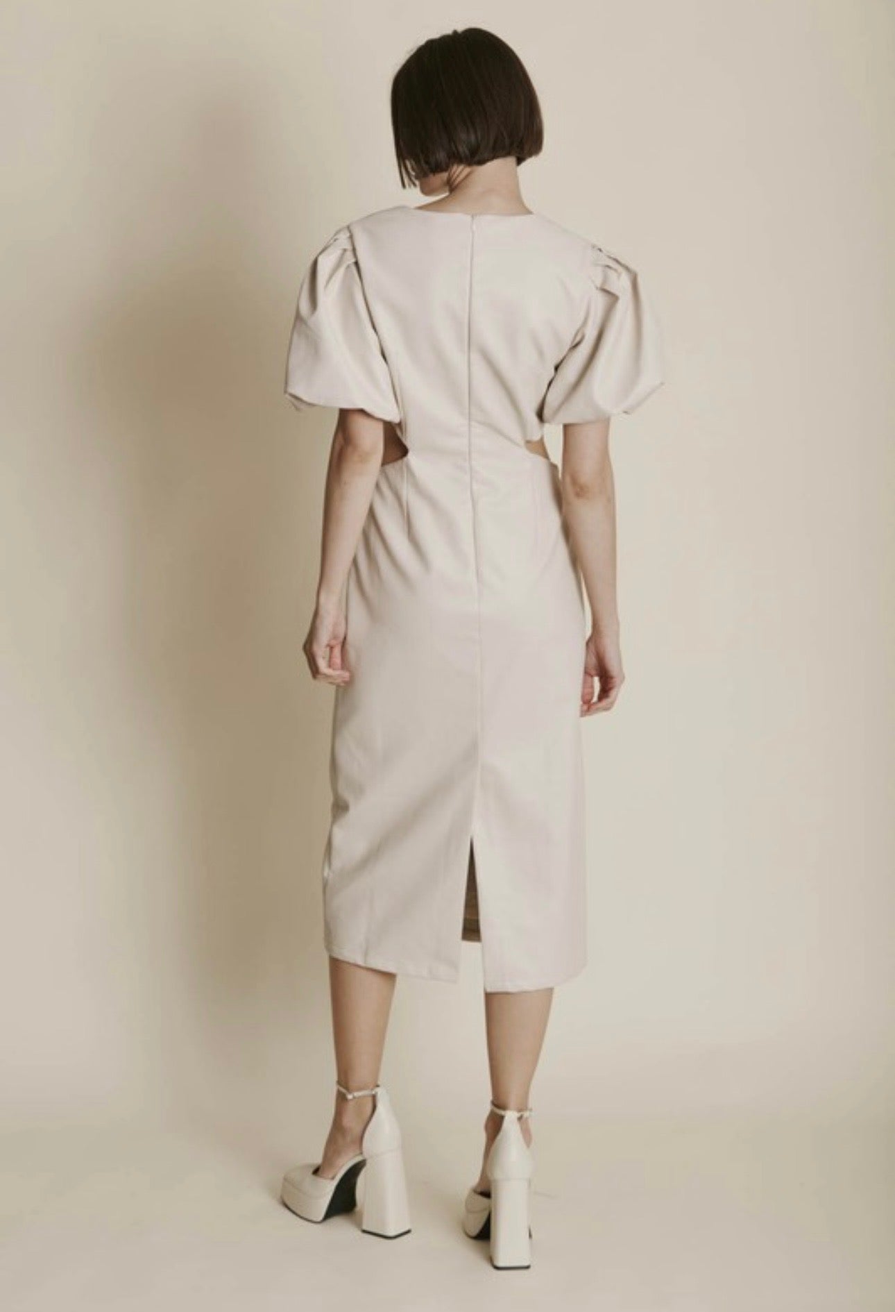 Vegan Leather Midi Dress