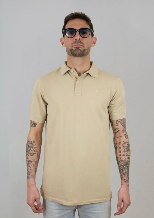 Beige Short-Sleeve Polo Shirt