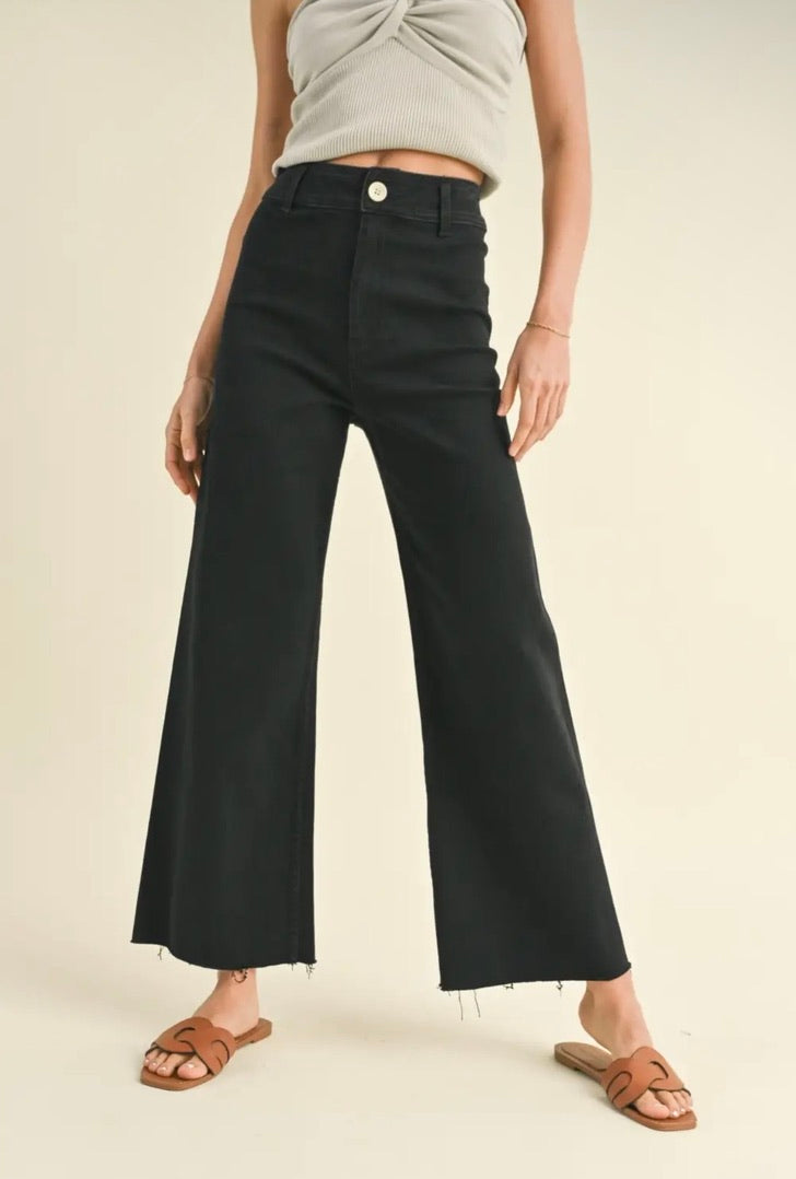 Straight wide leg denim Fade Black