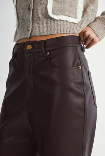 Chocolate brown leather pants