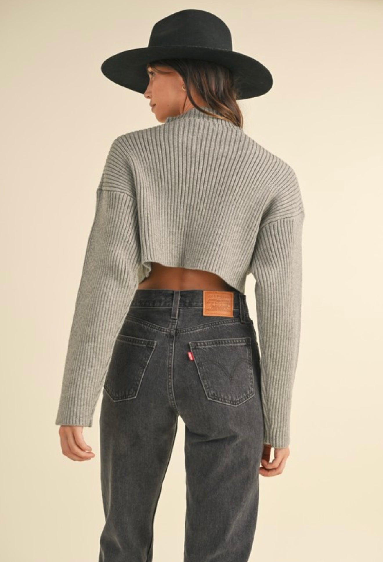 Grey cropped sweater