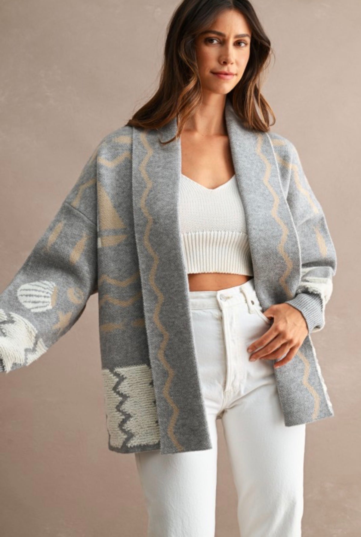Coastal print cardigan