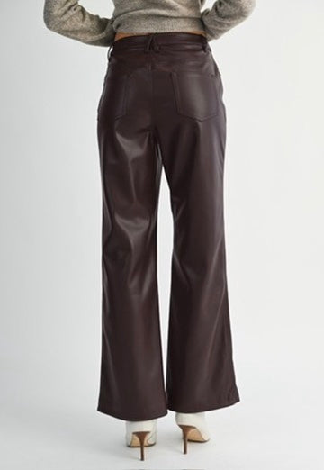 Chocolate brown leather pants
