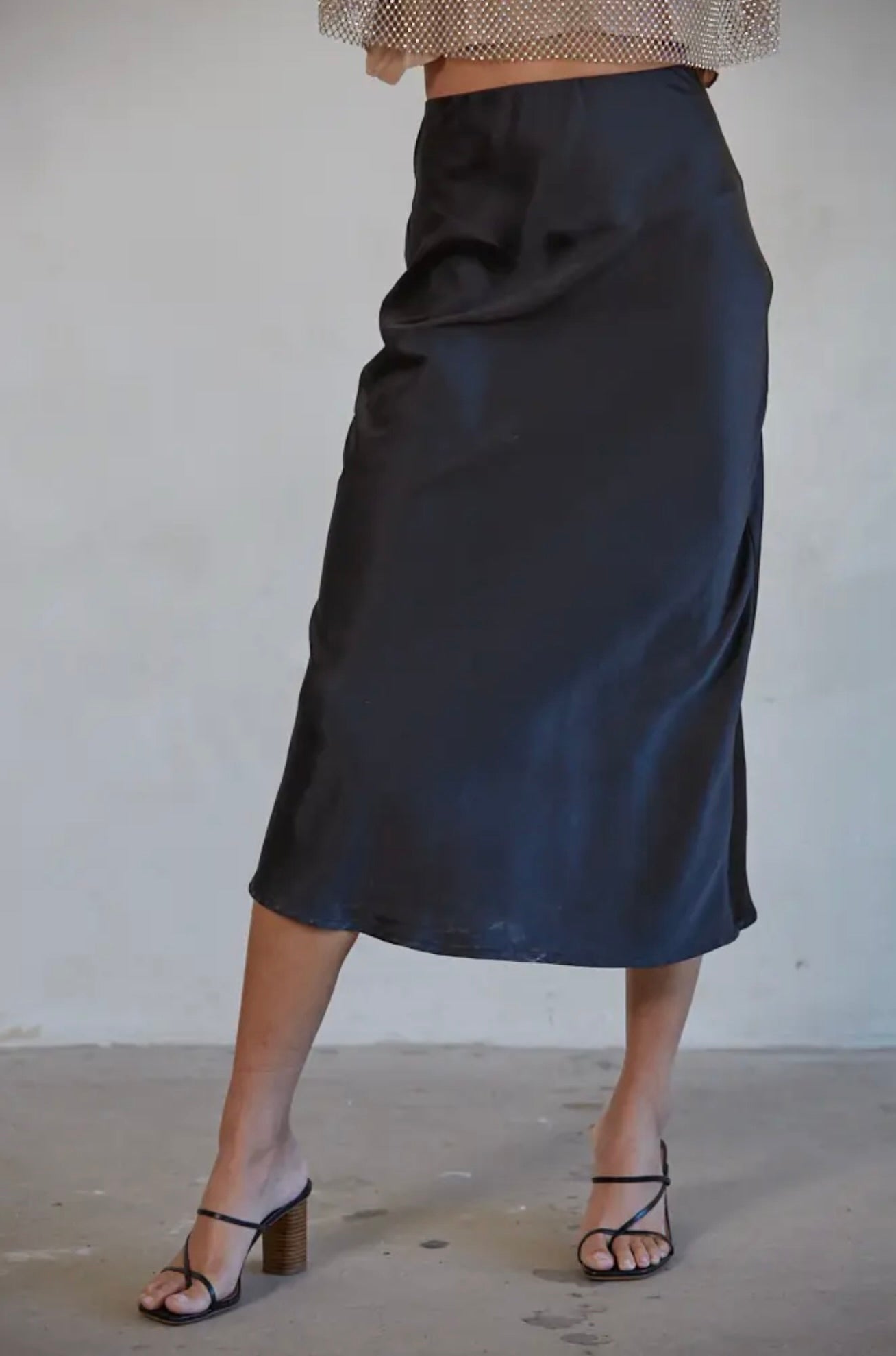 Black Satin skirt