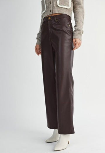 Chocolate brown leather pants