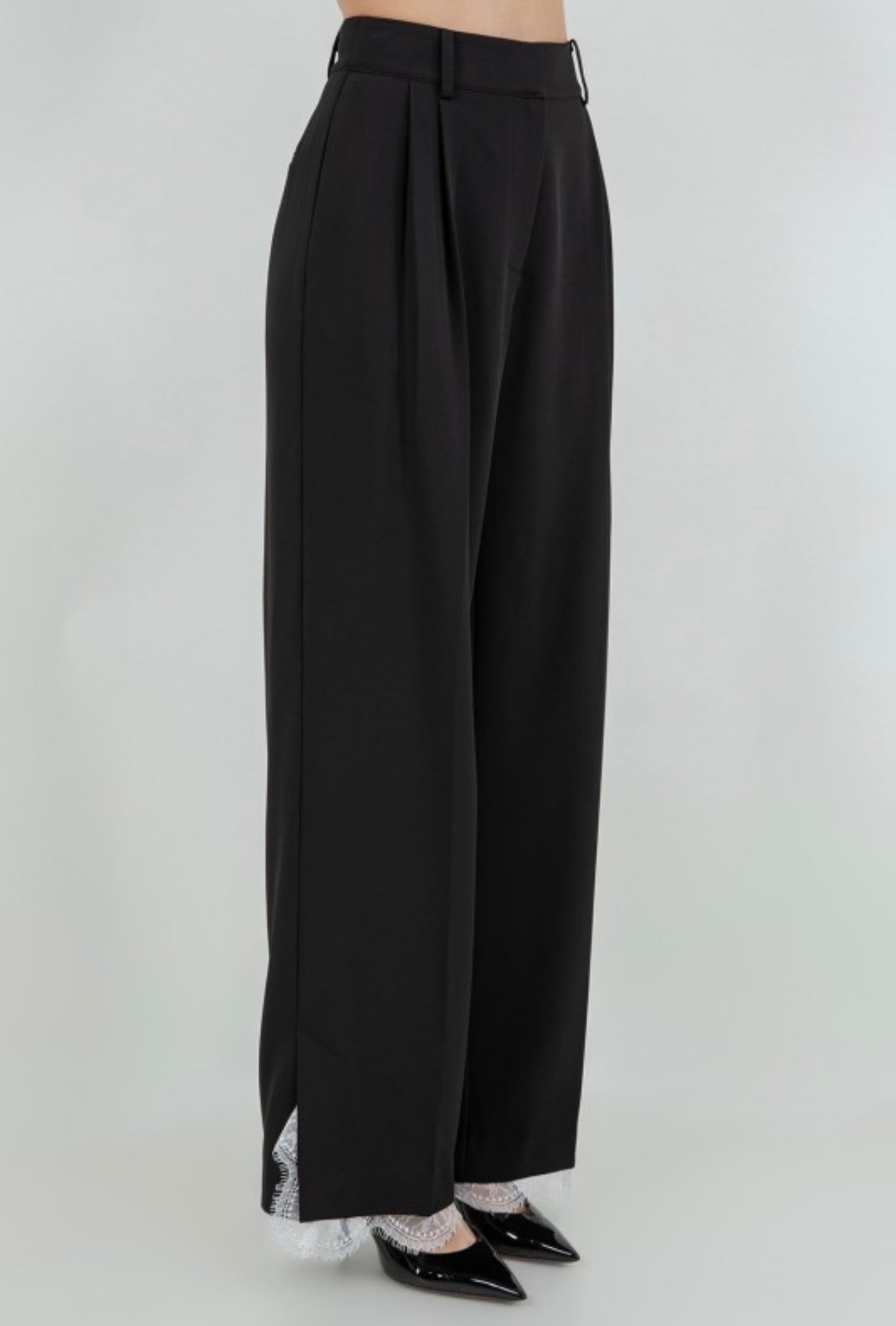 Black trouser with lace detail