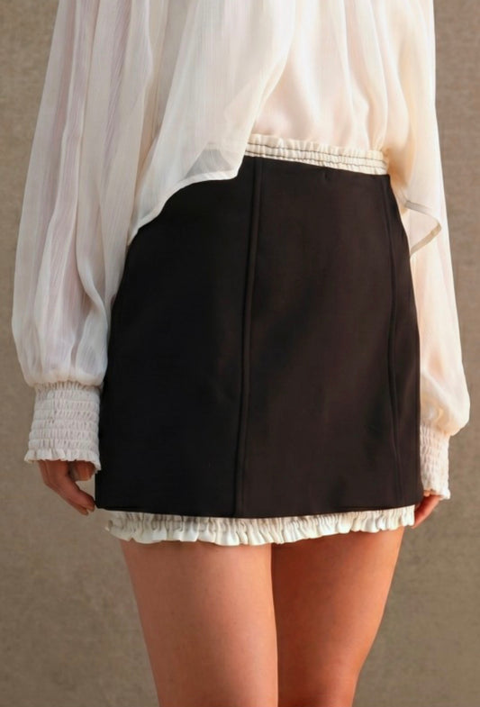 Ruffle trim mini skirt