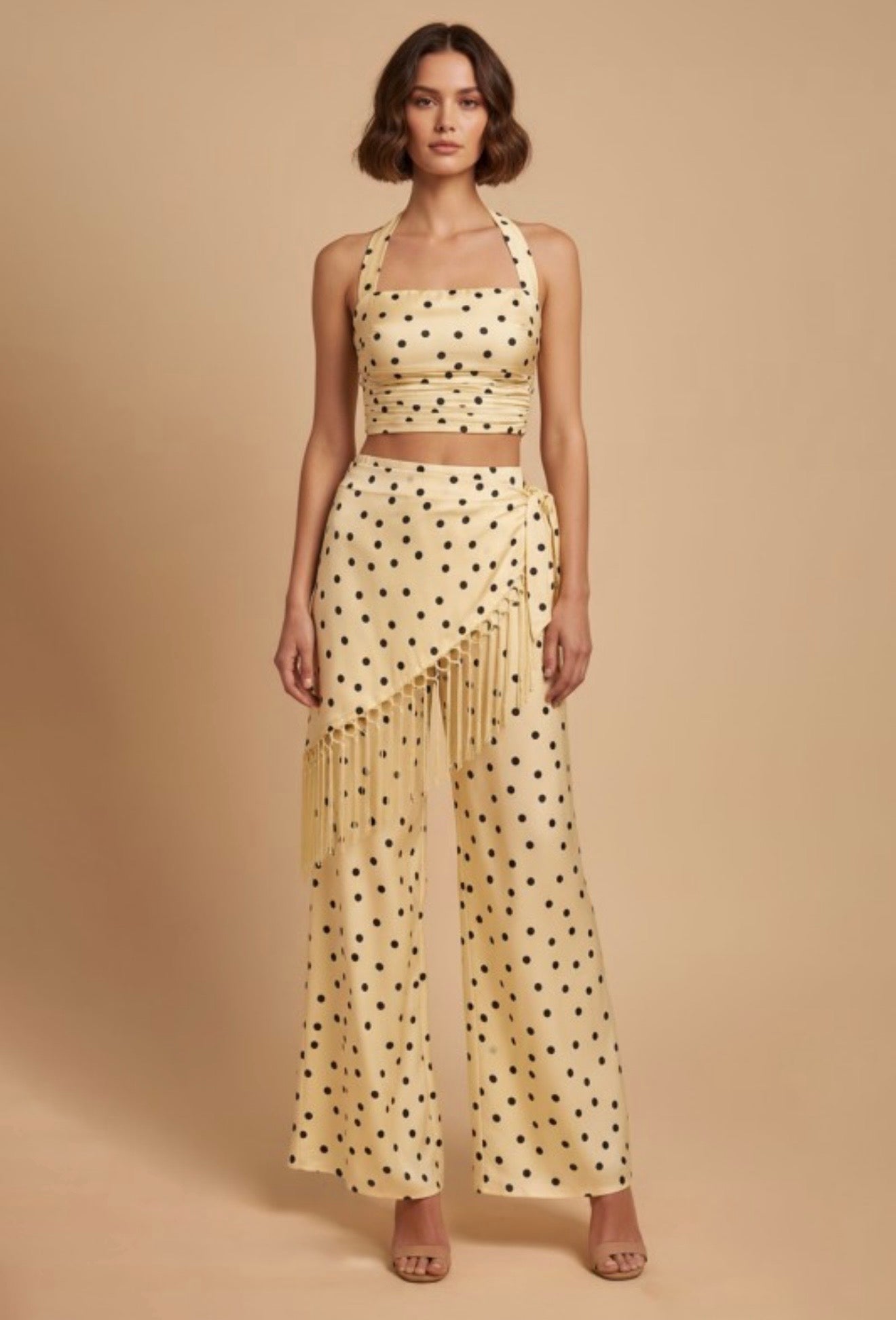Yellow polka dot set