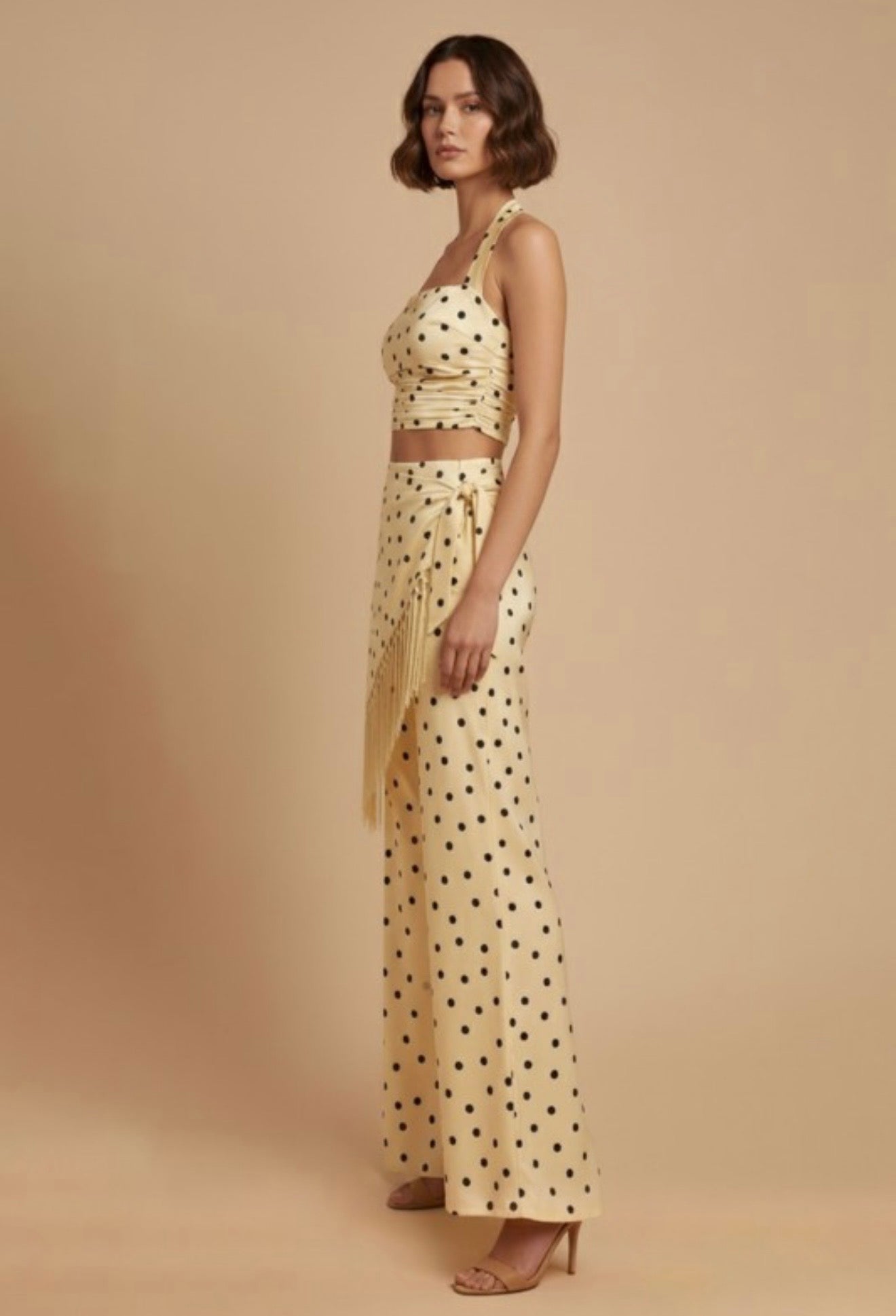Yellow polka dot set