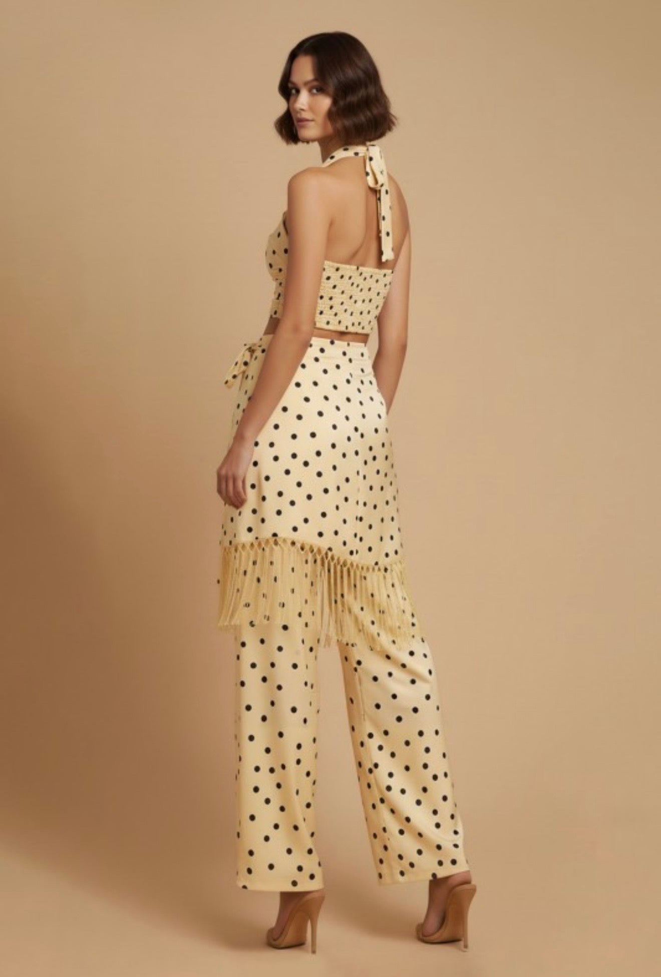 Yellow polka dot set