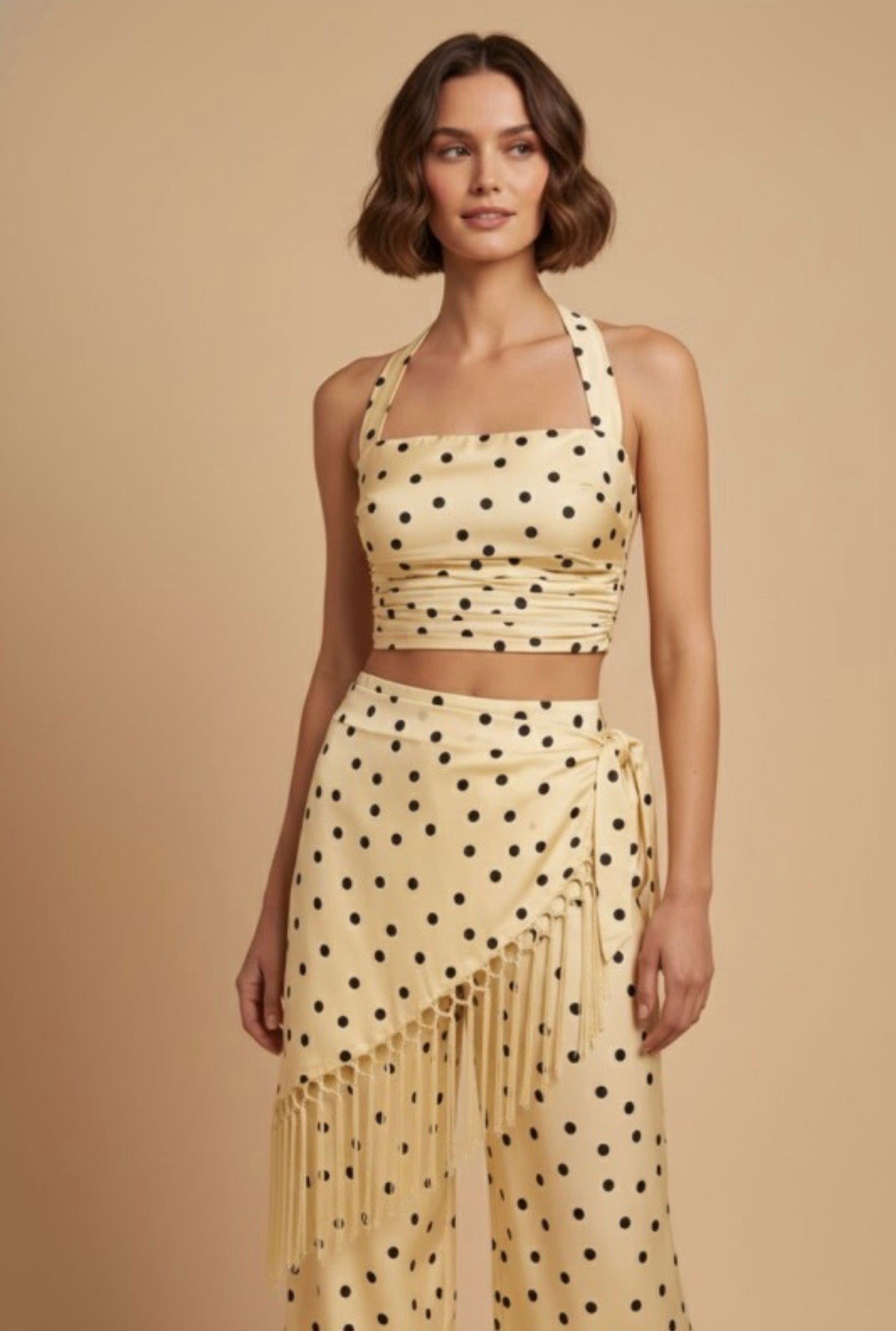 Yellow polka dot set