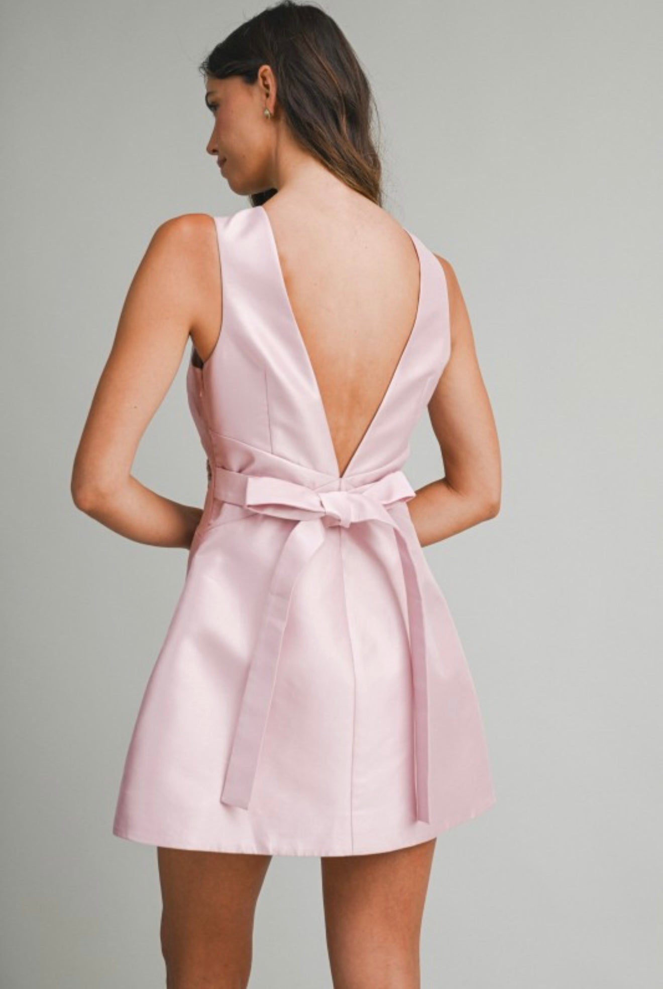 Pink embellished mini dress