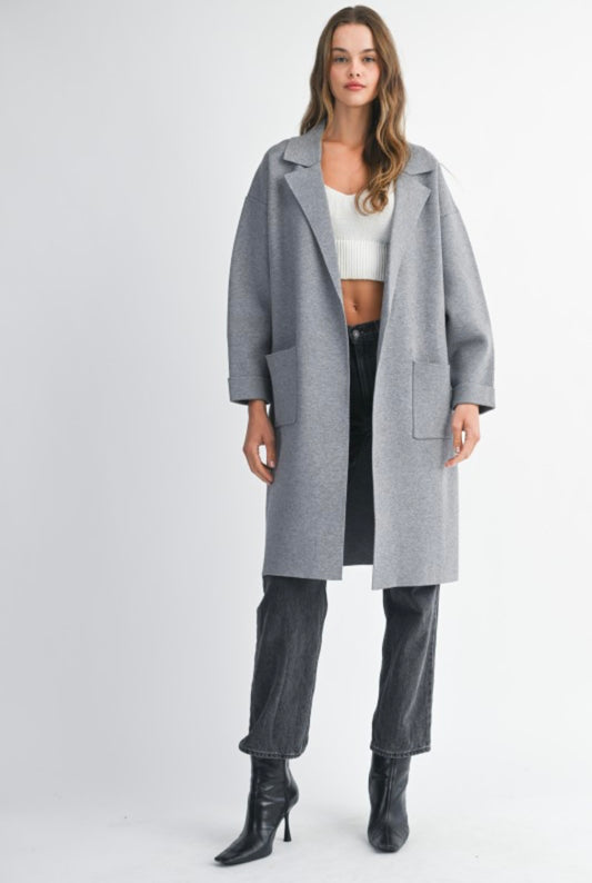 Knit trench coat