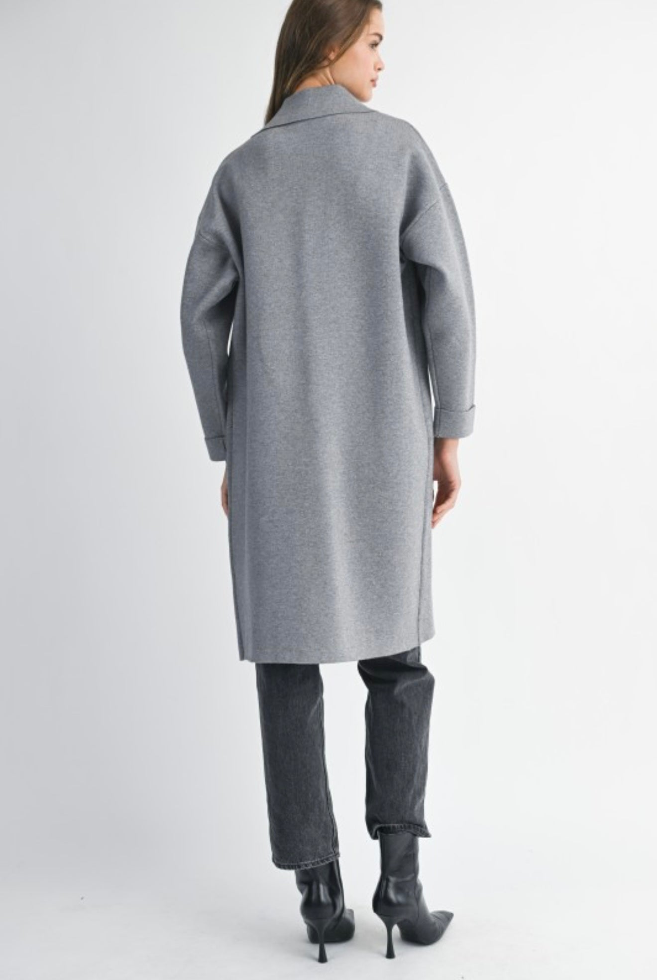 Knit trench coat
