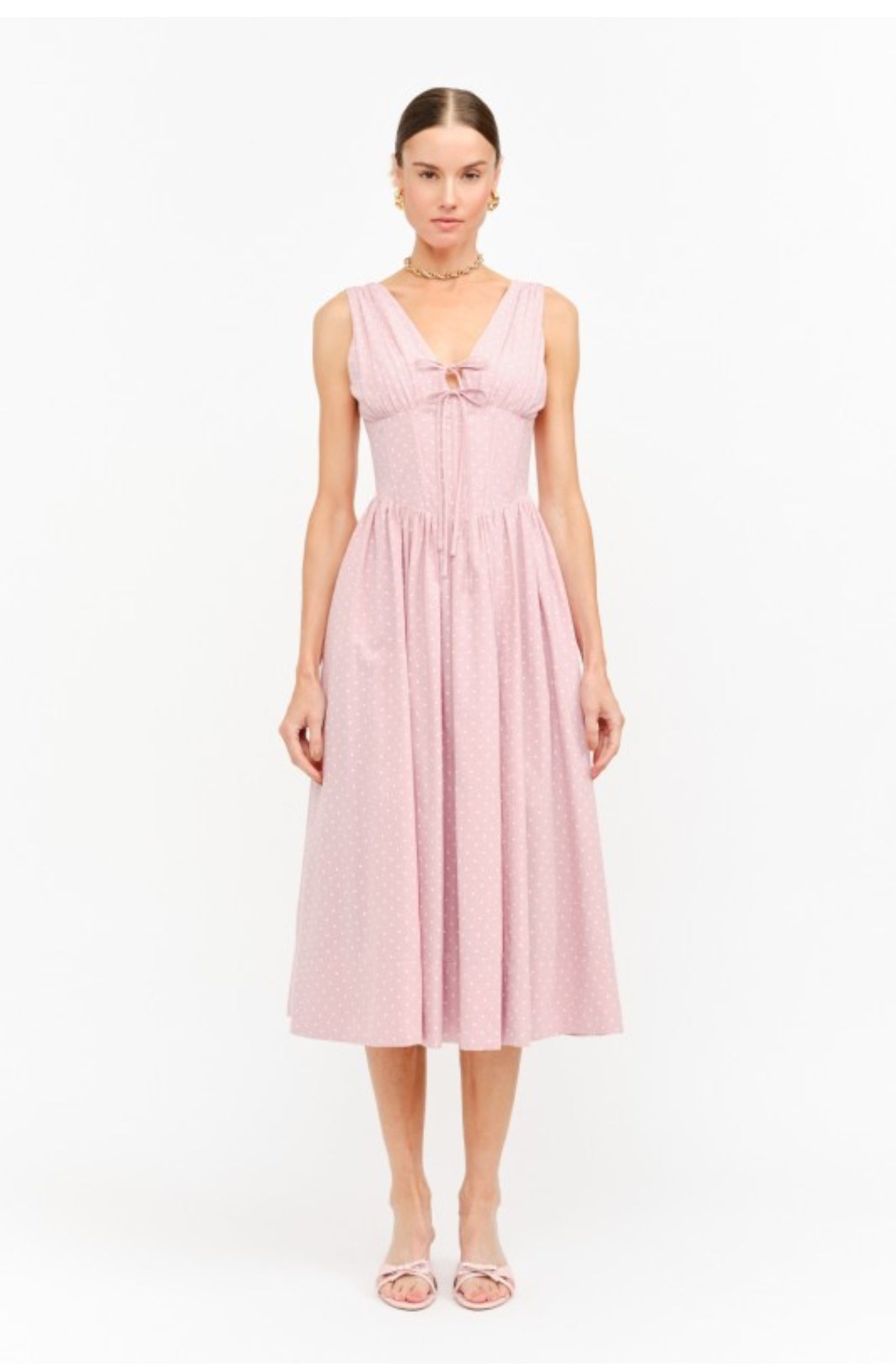 Shae Pink polka dot dress