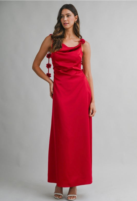 Cherry floral dazzling maxi