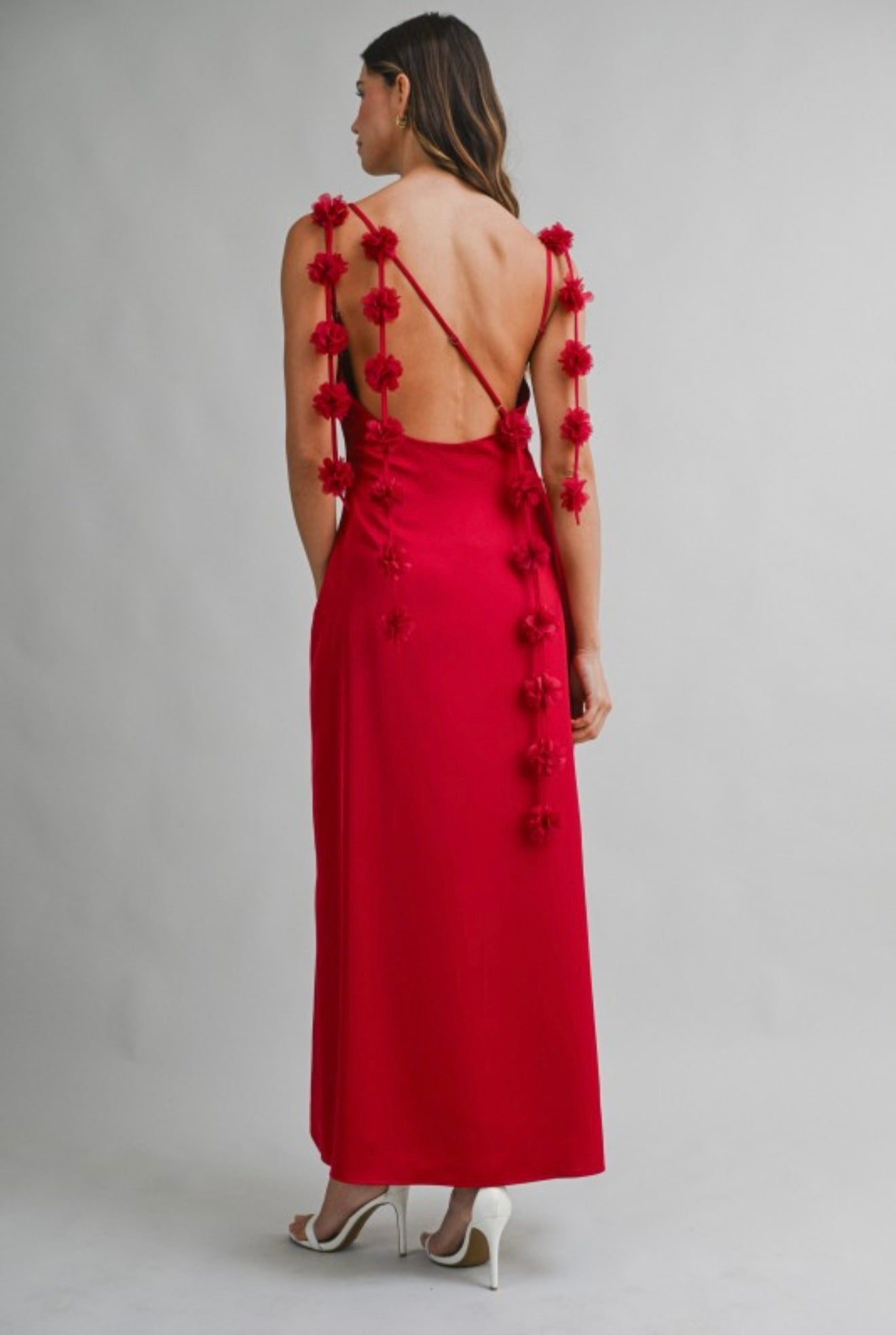 Cherry floral dazzling maxi
