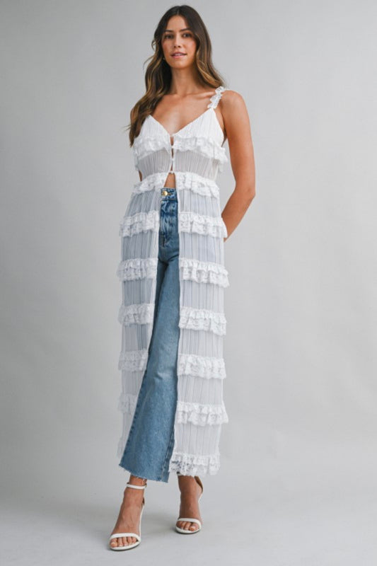 Pleated midi top