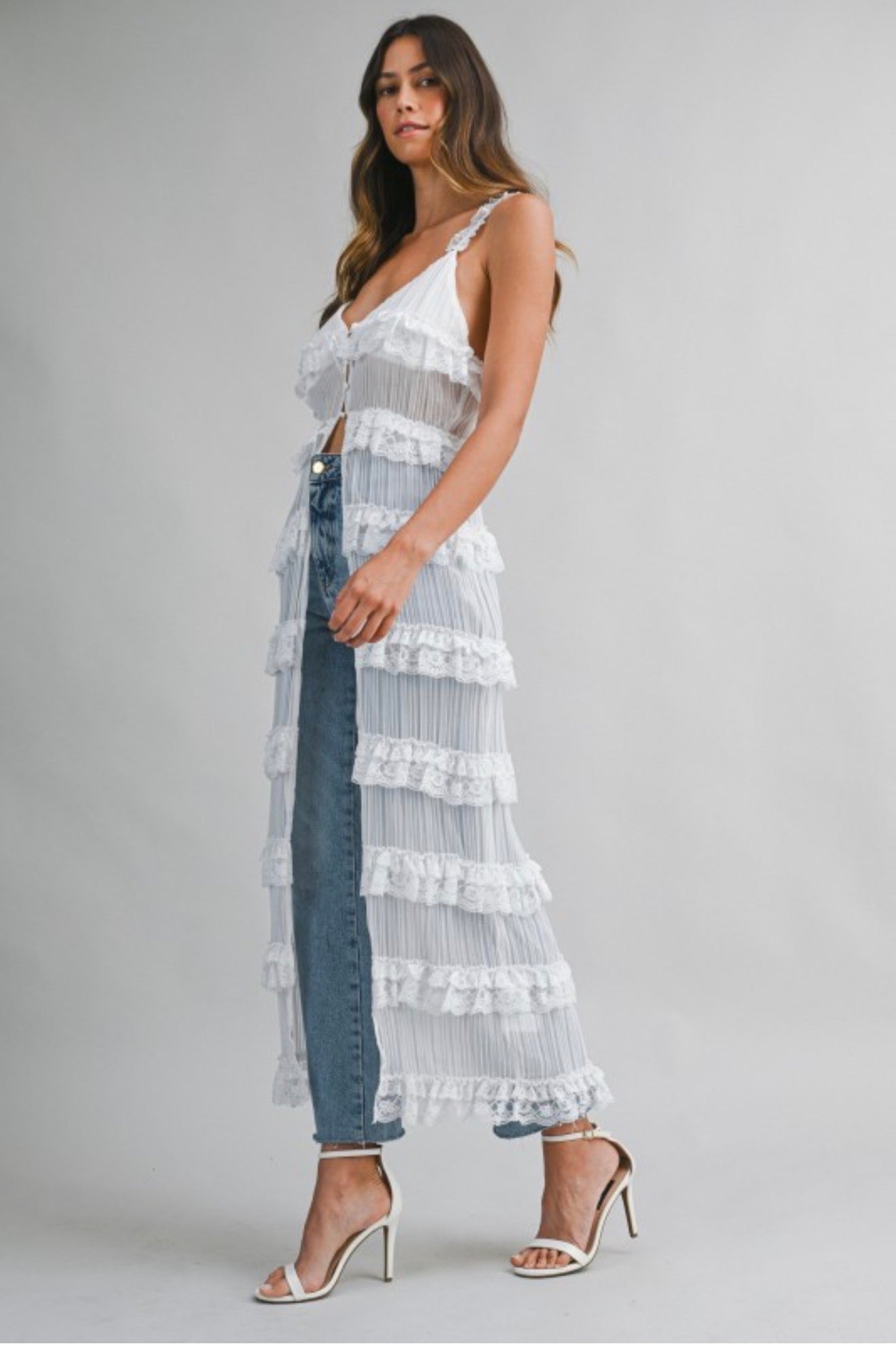 Pleated midi top