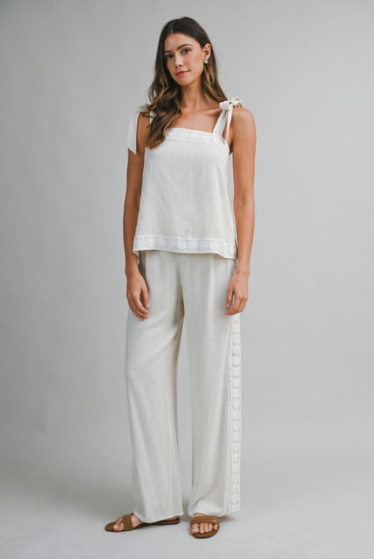 Linen lace trim set