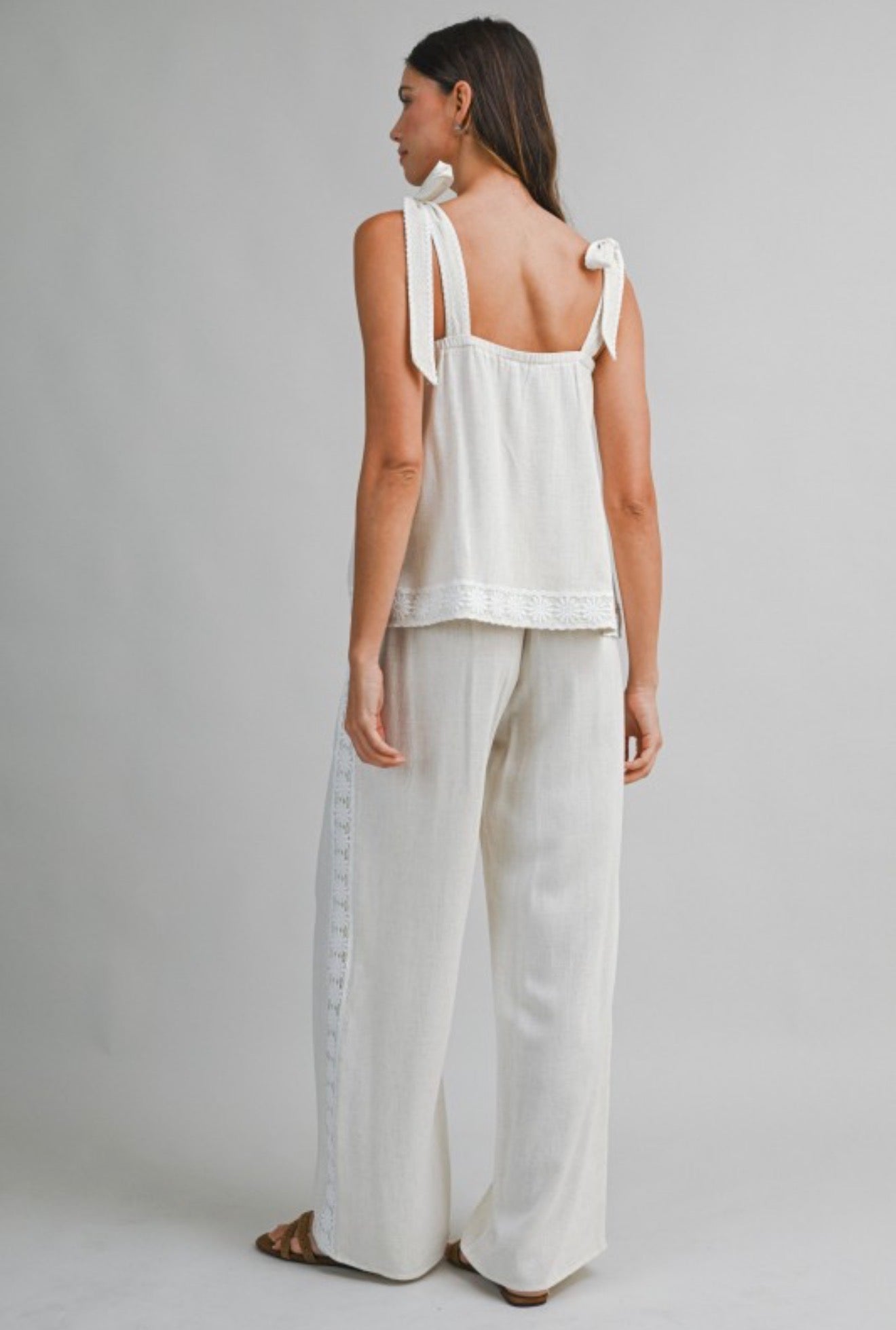 Linen lace trim set