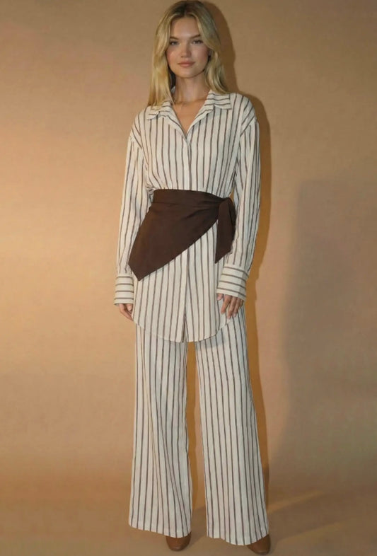 Striped and scarf set