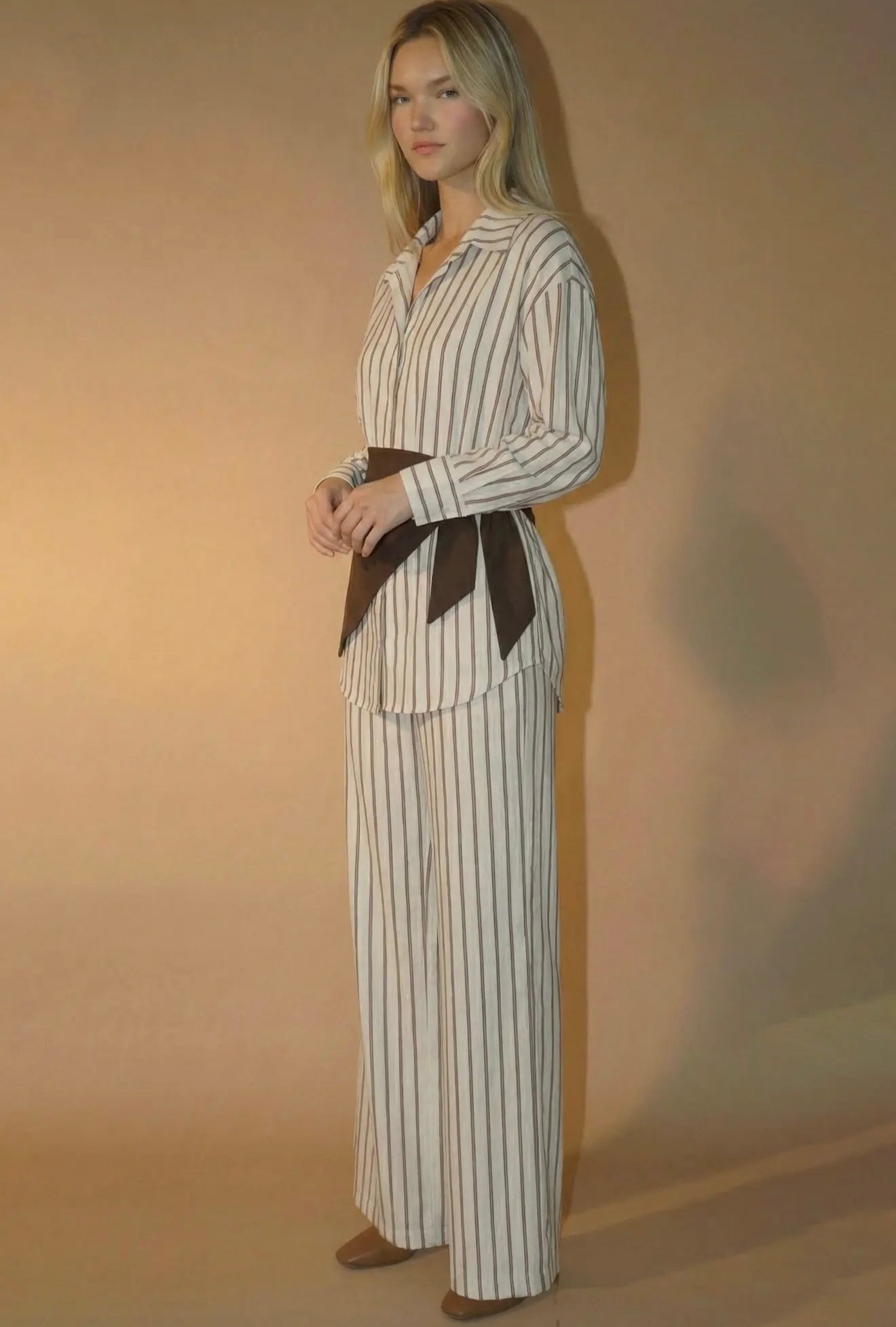 Striped and scarf set