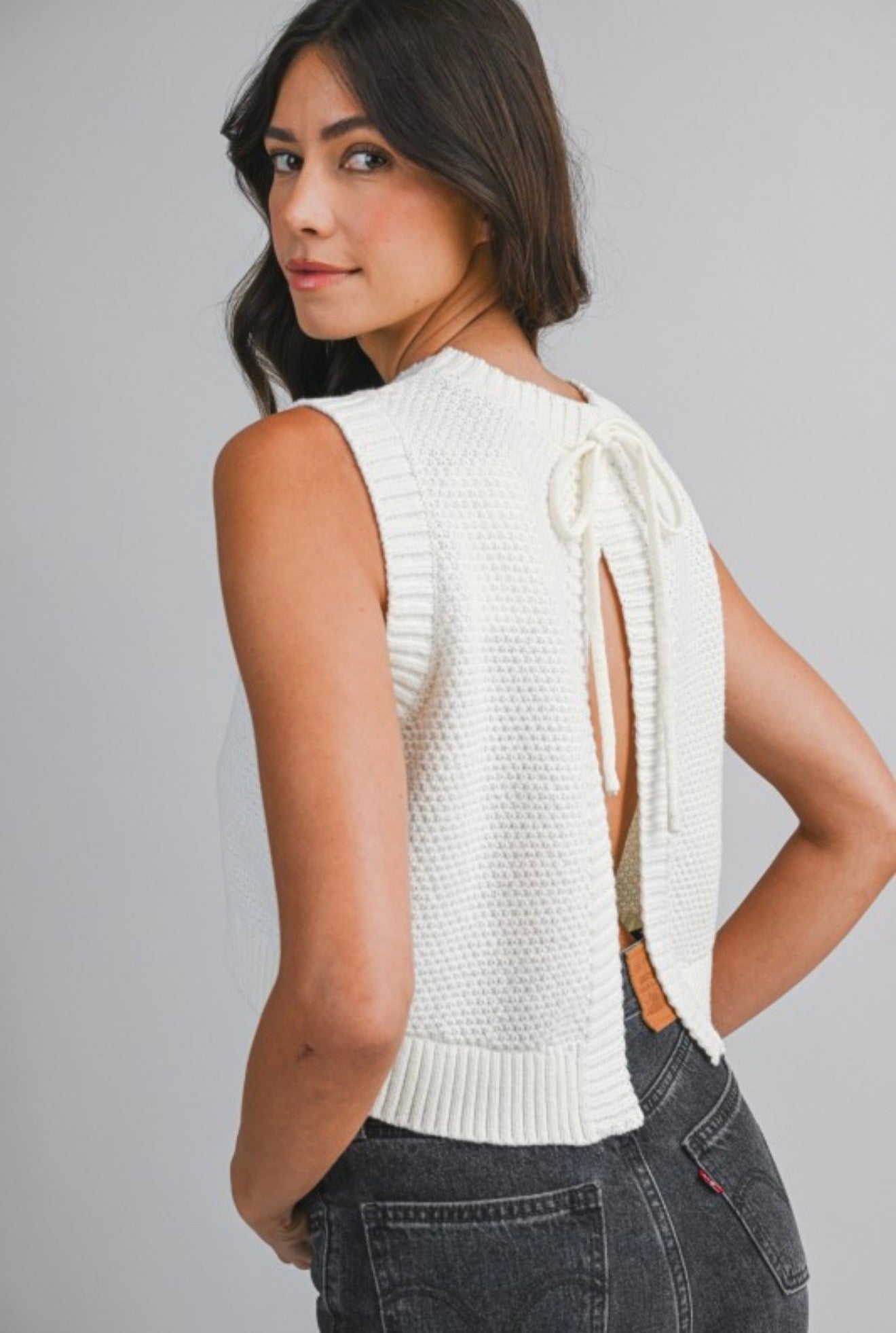 White knit top