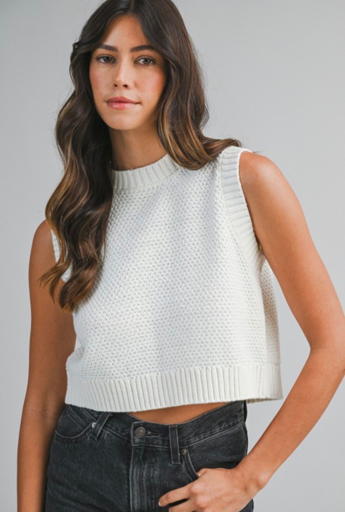 White knit top