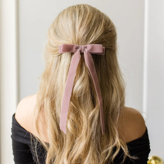Alice velvet pink long bow